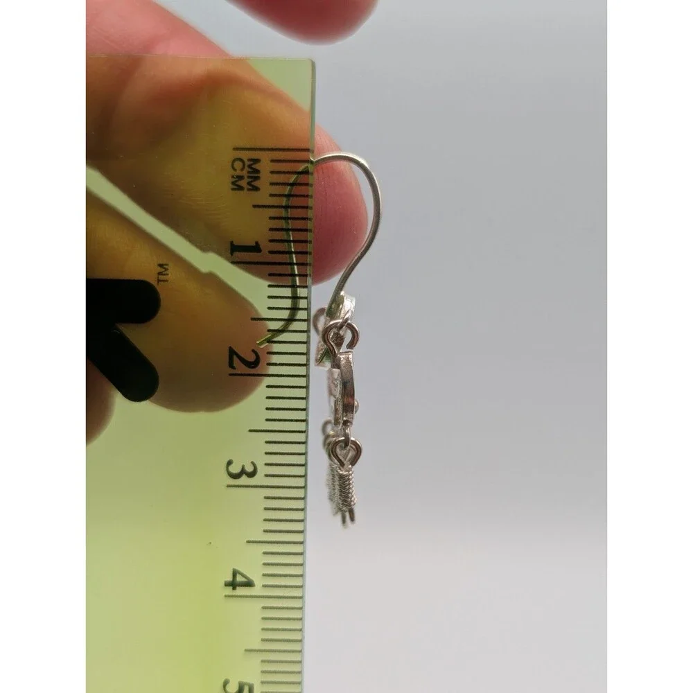Peruvian Marked 950 Sterling Silver Filigree Handmade Inca Andean Drop Earrings